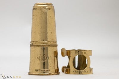 1950's Selmer Two Screw Tenor Saxophone Ligature and Cap Set, From Mark VI