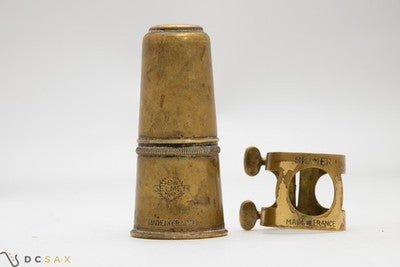 1950's Selmer Two Screw Alto Saxophone Ligature and Cap Set, Oval Screws