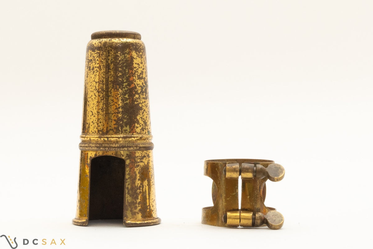Vintage Selmer Two Screw Tenor Saxophone Ligature and Cap Set From Mark VI