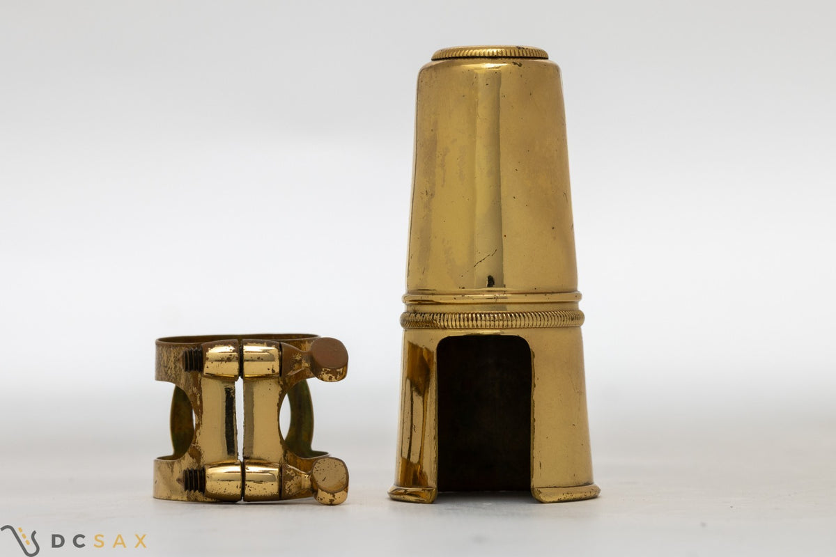1950's Selmer Two Screw Alto Saxophone Ligature and Cap Set From Mark VI