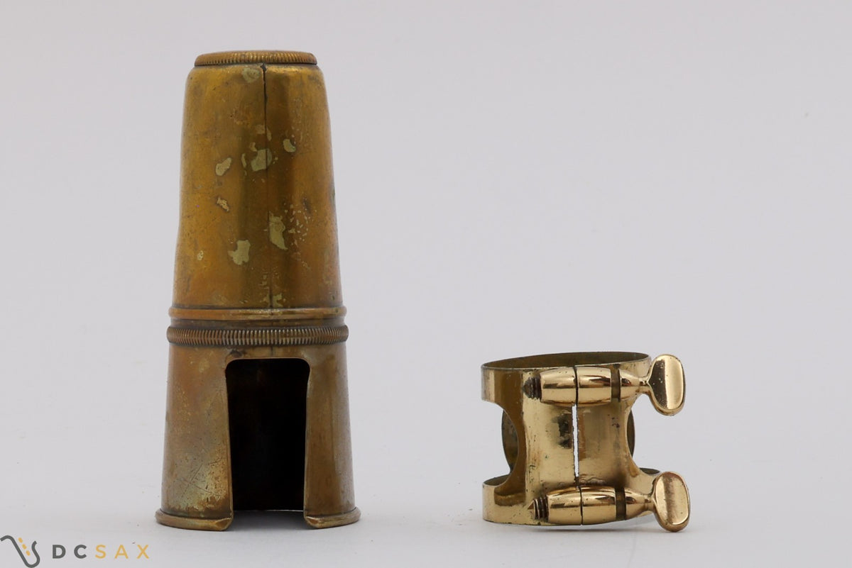 Vintage Selmer Two Screw Tenor Saxophone Ligature and Cap Set From Mark VI