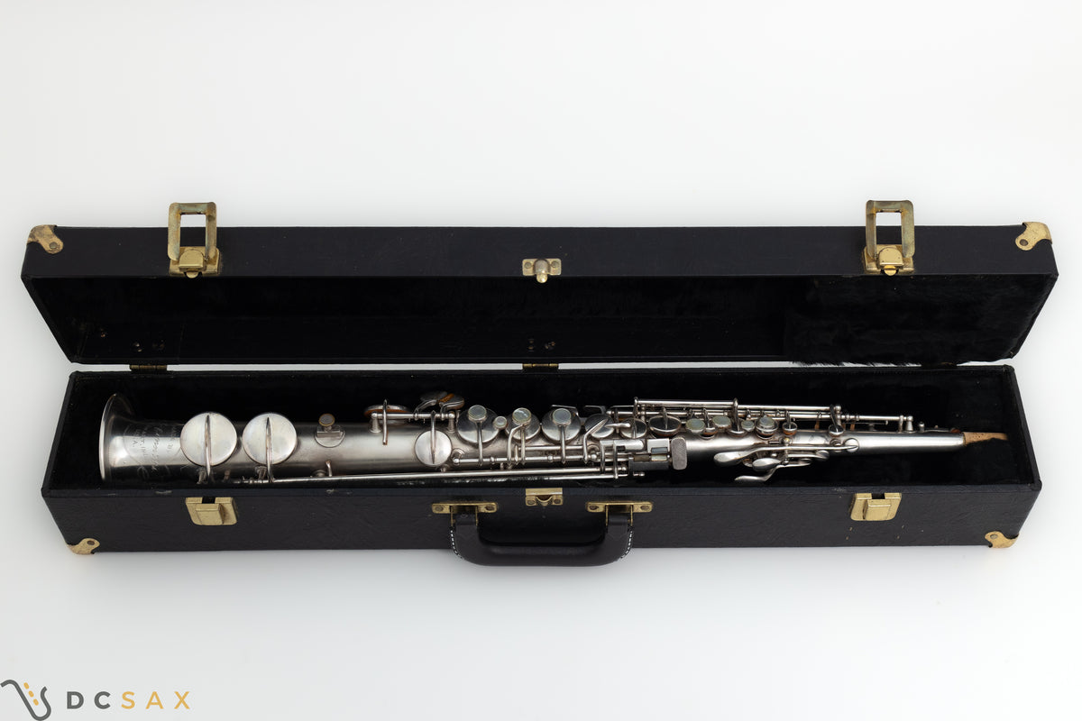 1927年製 C.G.コーン New Wonder II Chu Berry ソプラノサックス、銀メッキ仕上げ、整備済み