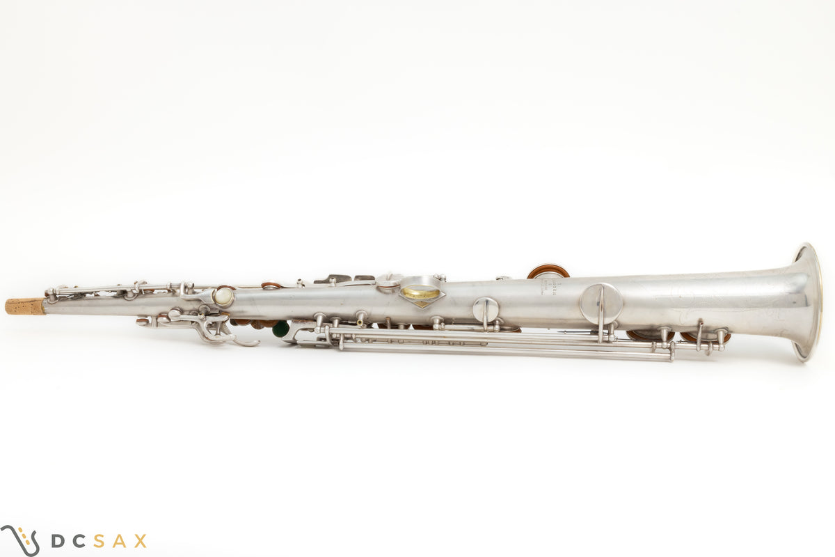 1927年製 C.G.コーン New Wonder II Chu Berry ソプラノサックス、銀メッキ仕上げ、整備済み