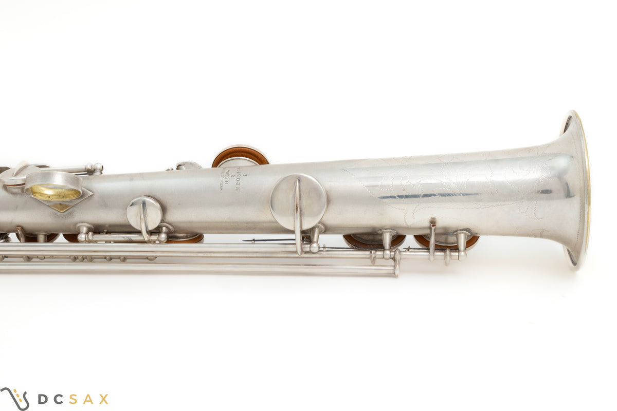 1927年製 C.G.コーン New Wonder II Chu Berry ソプラノサックス、銀メッキ仕上げ、整備済み