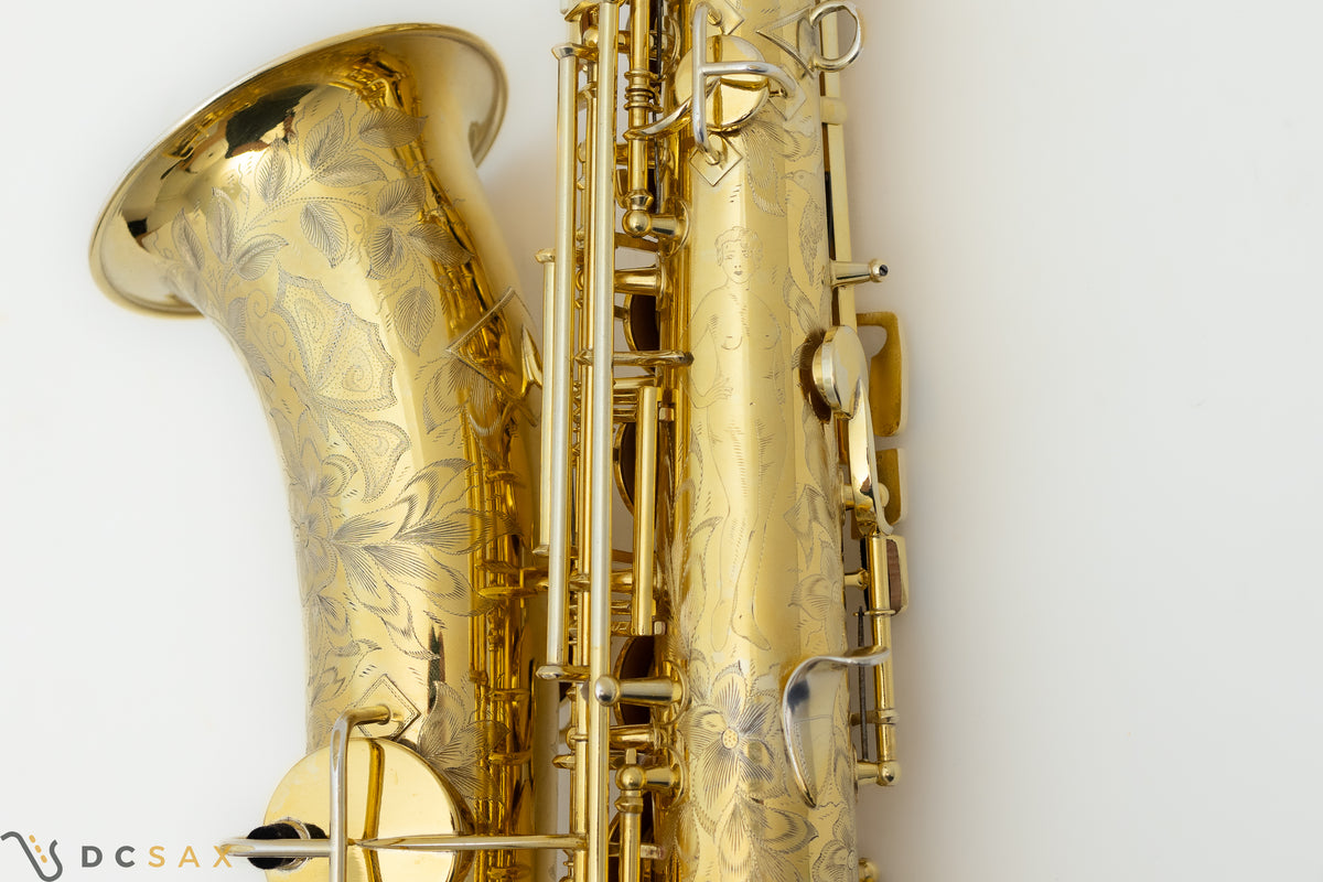 希少 1929年製 King Voll-True "King De Luxe" アルトサックス、金メッキ、フルパール、精巧な彫刻、動画あり