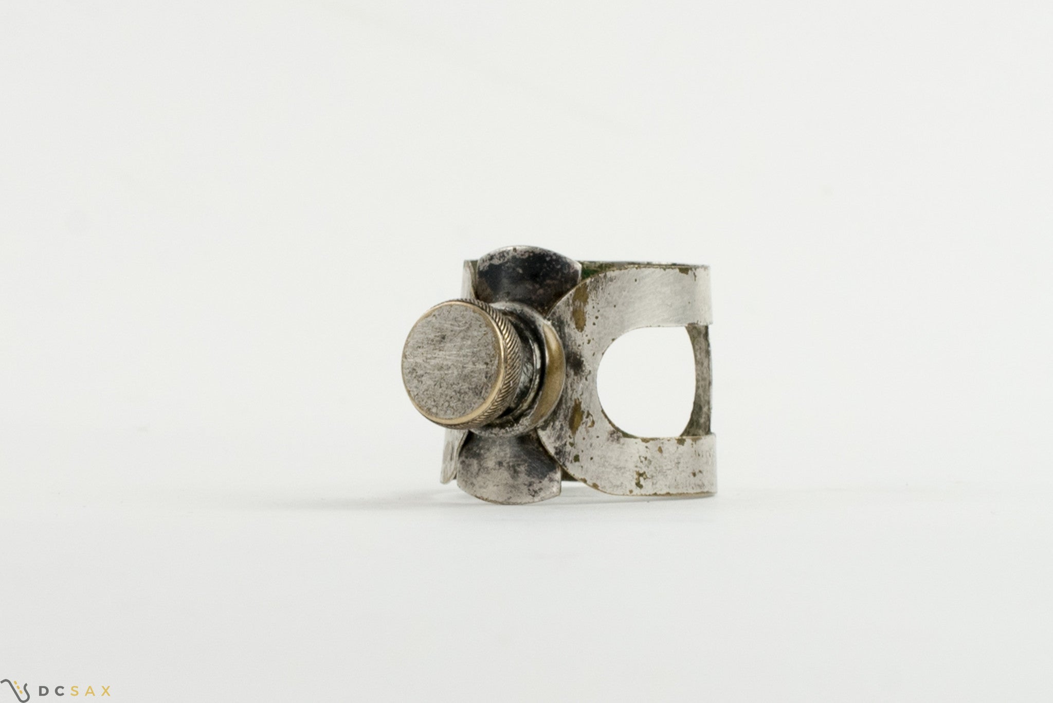 Vintage Selmer Alto Saxophone Ligature With Single Screw, Silver Plated
