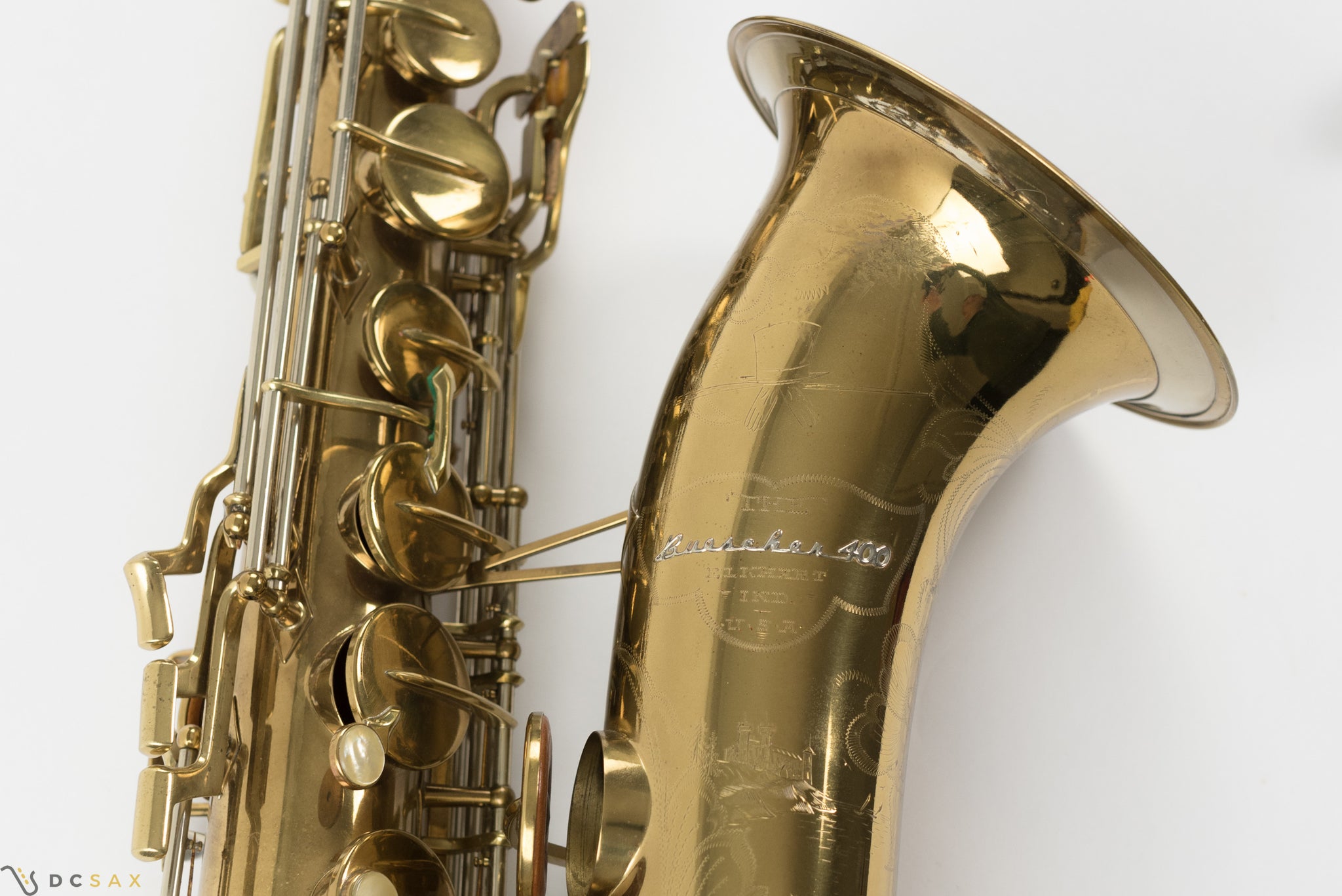 Buescher 400 Top Hat and Cane Tenor Saxophone, Near Mint, Original Lacquer