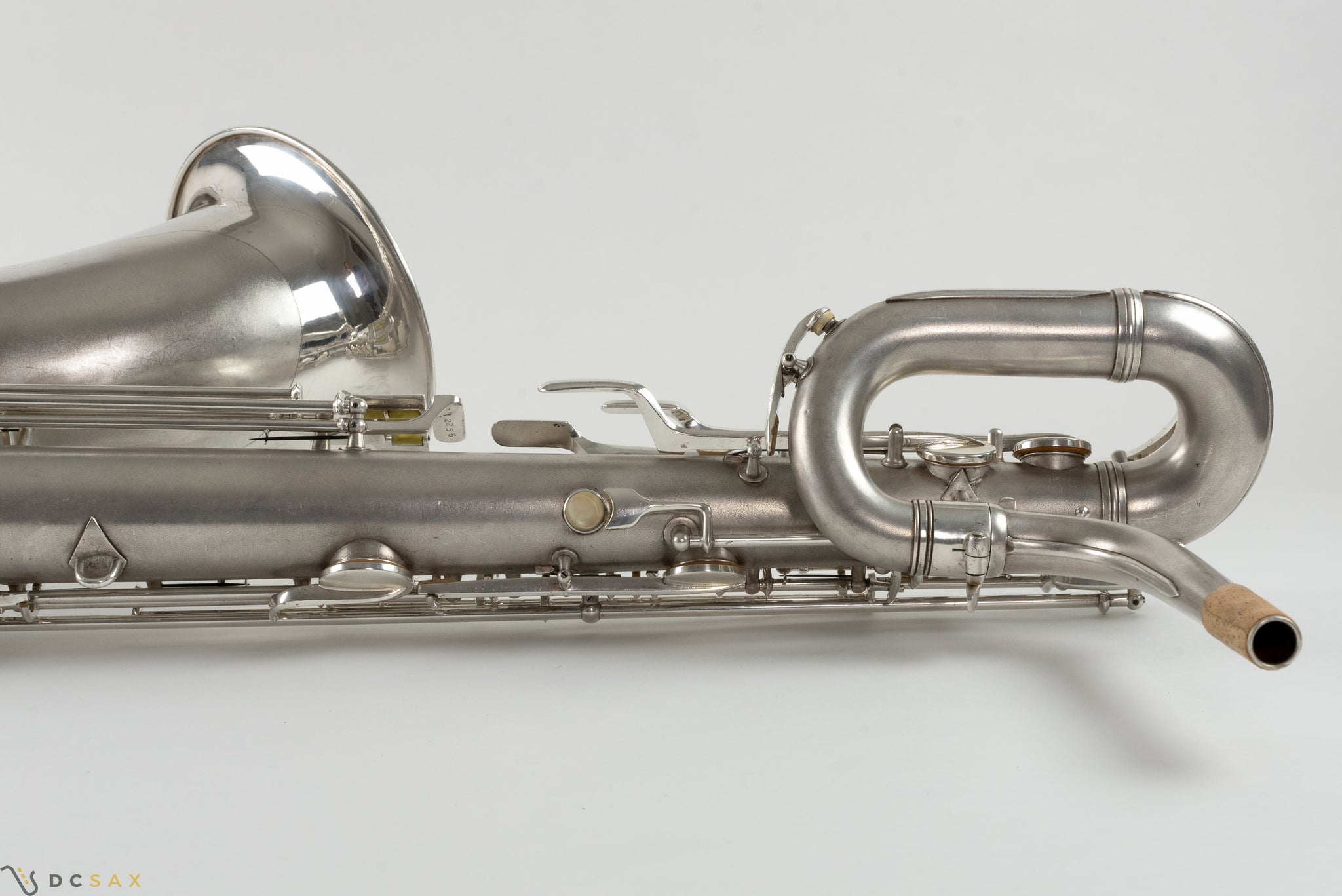 1945 Conn 12M Baritone Saxophone, Silver, Rolled Tone Holes, Overhaul