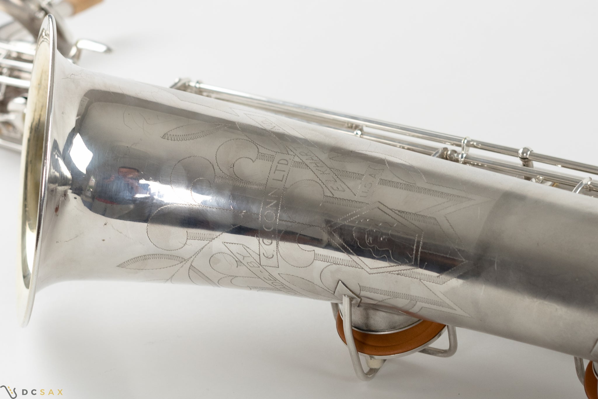 1945 Conn 12M Baritone Saxophone, Silver, Rolled Tone Holes, Overhaul