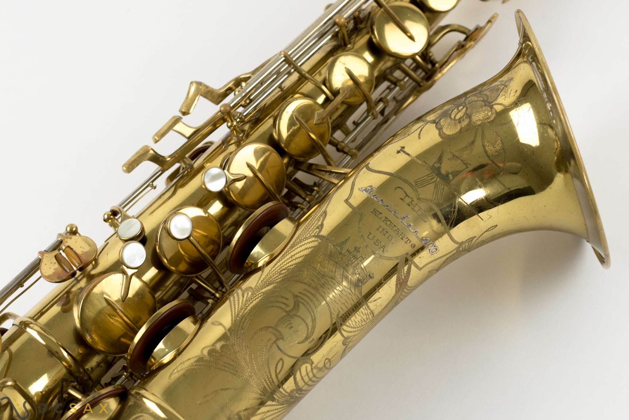 1948 Buescher 400 Top Hat and Cane Tenor Saxophone, 97% Original Lacquer