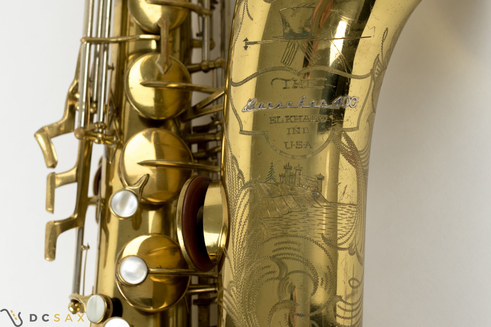 1948 Buescher 400 Top Hat and Cane Tenor Saxophone, 97% Original Lacquer