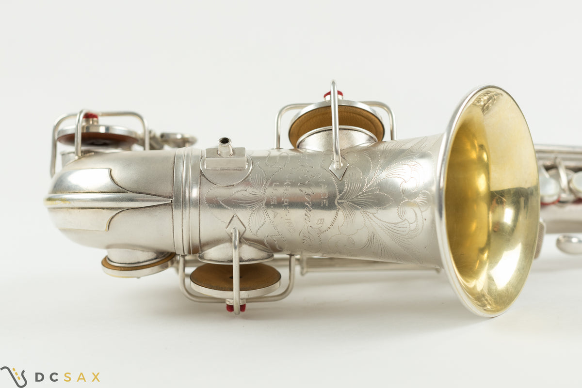 212,xxx番台 Conn New Wonder II Chu Berry カーブドソプラノサックス、銀メッキ仕上げ