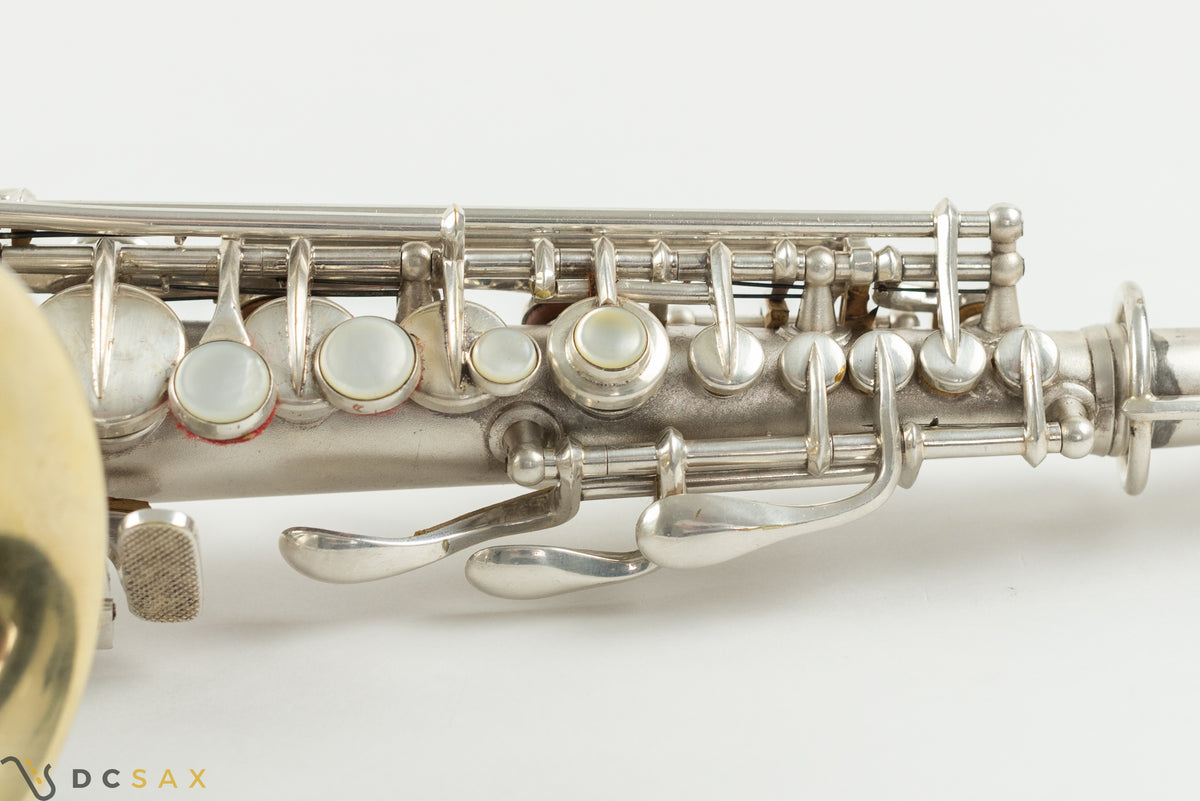 212,xxx番台 Conn New Wonder II Chu Berry カーブドソプラノサックス、銀メッキ仕上げ