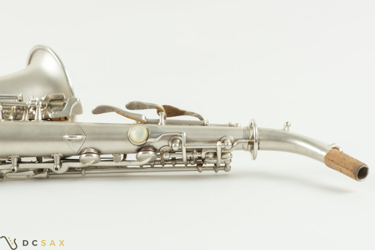 212,xxx番台 Conn New Wonder II Chu Berry カーブドソプラノサックス、銀メッキ仕上げ