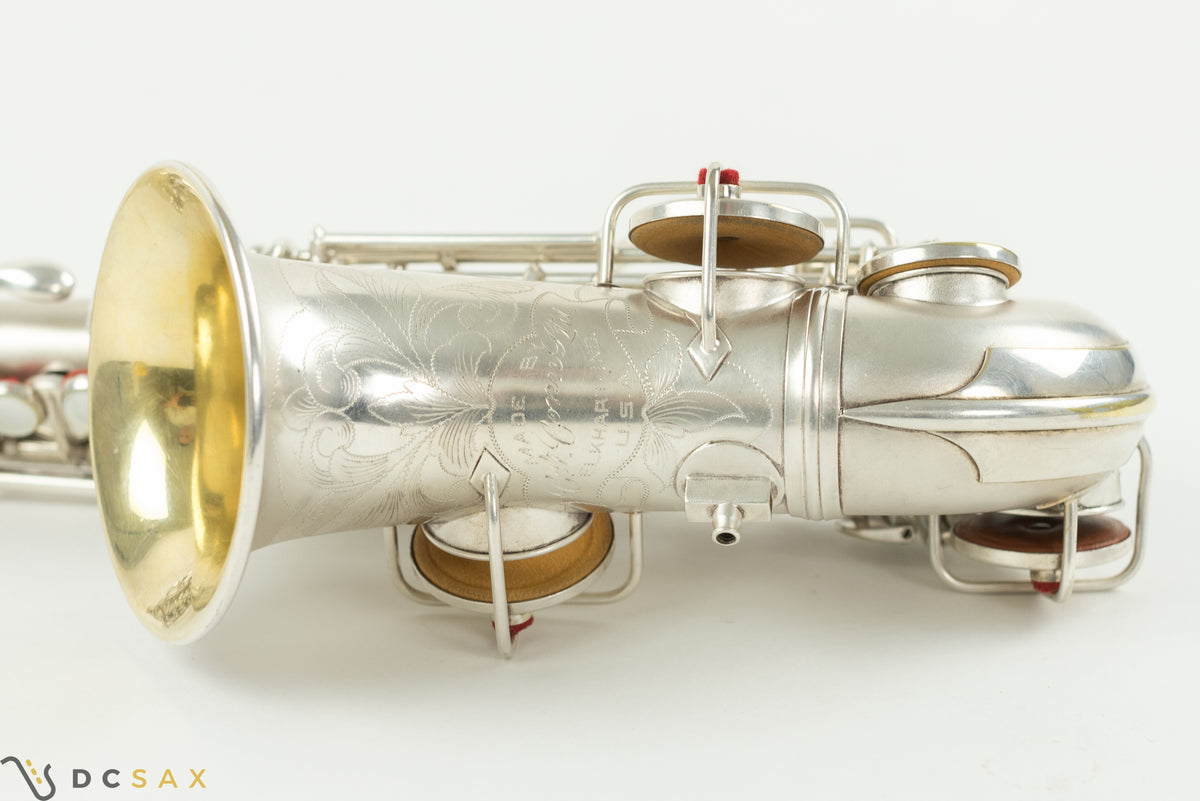 212,xxx番台 Conn New Wonder II Chu Berry カーブドソプラノサックス、銀メッキ仕上げ