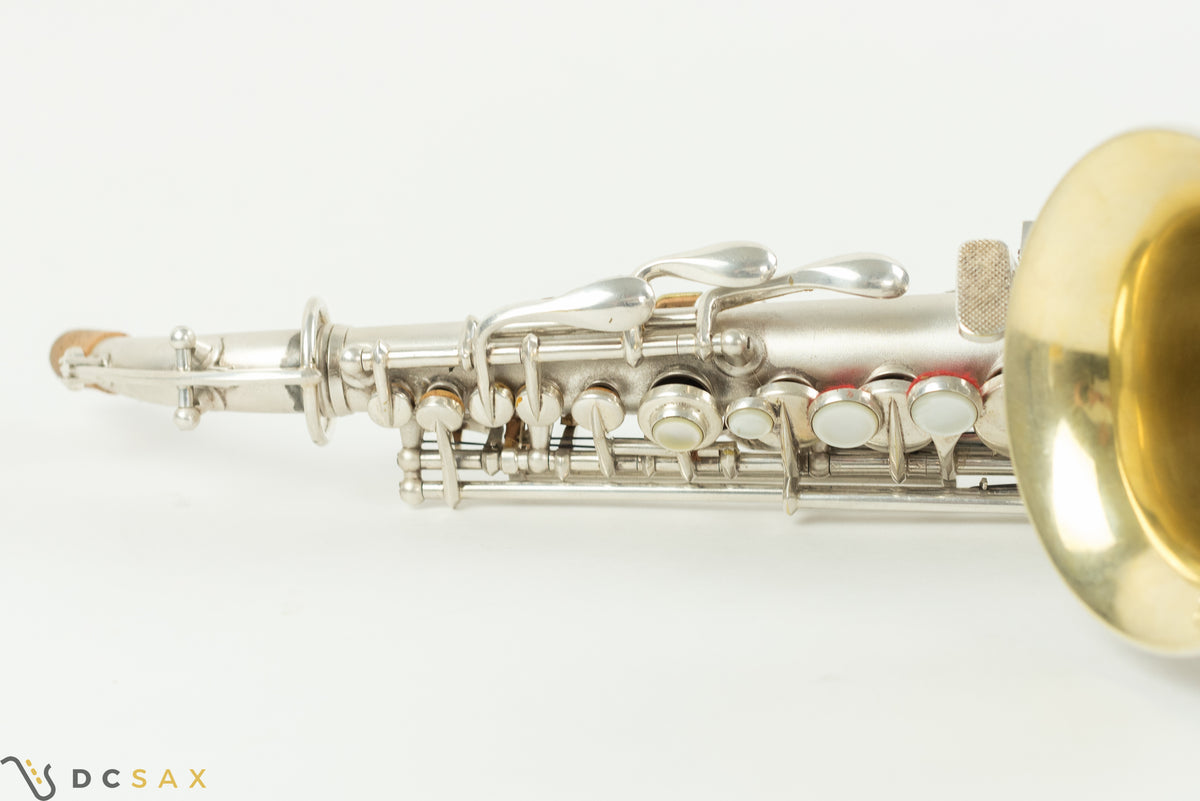 212,xxx番台 Conn New Wonder II Chu Berry カーブドソプラノサックス、銀メッキ仕上げ