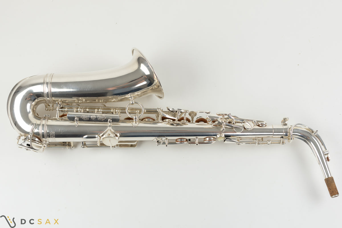 1952年製 セルマー スーパーバランスドアクション アルトサックス シリアル51,xxx番台、ニアミント品、銀メッキ仕上げ、フルオーバーホール済み、演奏動画あり