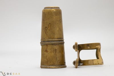 1950's Selmer Two Screw Alto Saxophone Ligature and Cap Set, Oval Screws