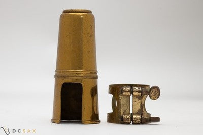 1950's Selmer Two Screw Tenor Saxophone Ligature and Cap Set From Mark VI