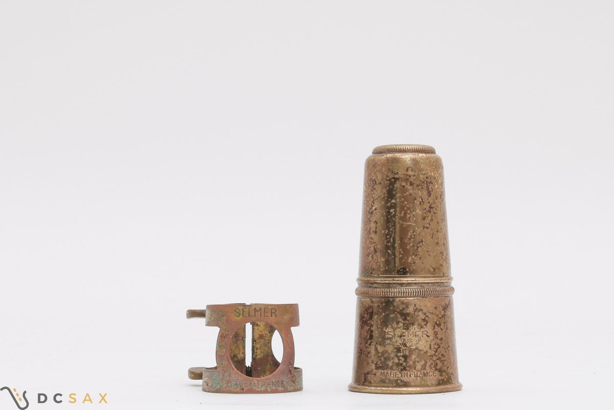 Vintage Selmer Two Screw Alto Saxophone Ligature and Cap Set From Mark VI