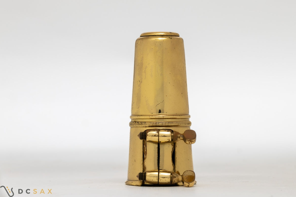 1950's Selmer Two Screw Alto Saxophone Ligature and Cap Set From Mark VI