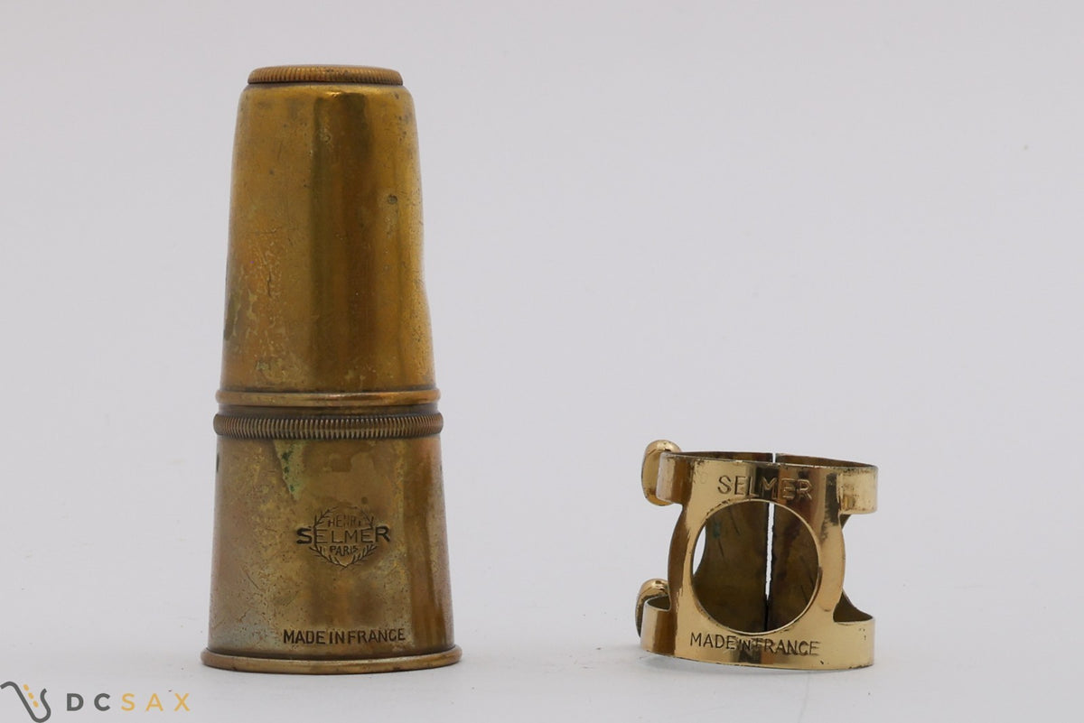 Vintage Selmer Two Screw Tenor Saxophone Ligature and Cap Set From Mark VI