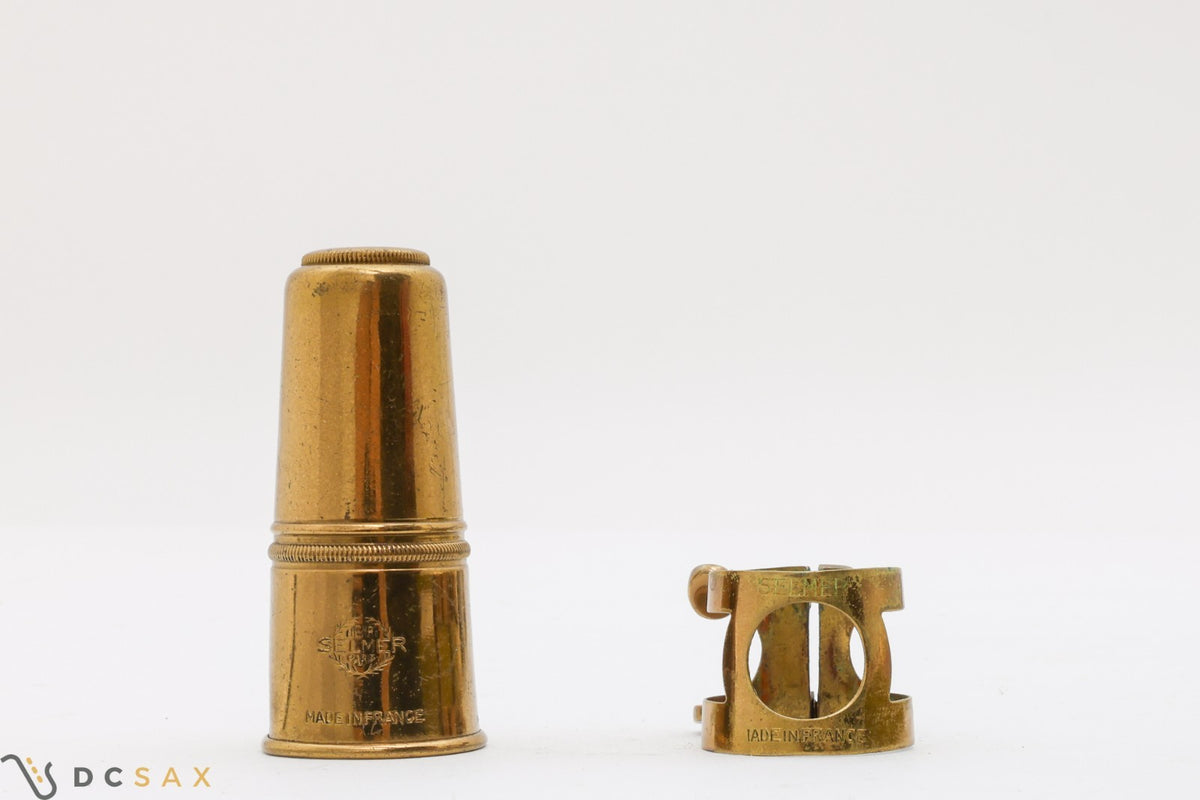 Vintage Selmer Two Screw Alto Saxophone Ligature and Cap Set From Mark VI