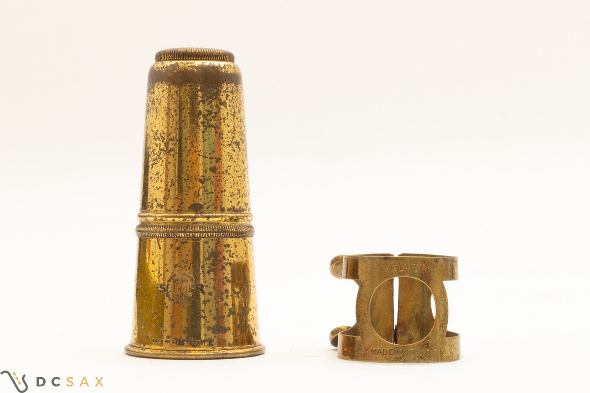 Vintage Selmer Two Screw Tenor Saxophone Ligature and Cap Set From Mark VI