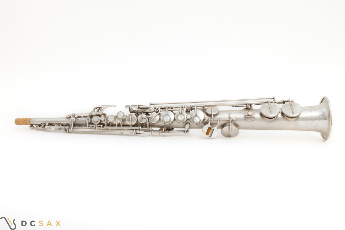 1927 Conn New Wonder II Chu Berry Soprano Saxophone, Silver Plated, Just Serviced