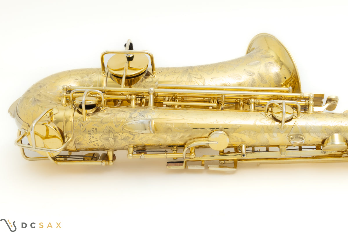 希少 1929年製 King Voll-True "King De Luxe" アルトサックス、金メッキ、フルパール、精巧な彫刻、動画あり