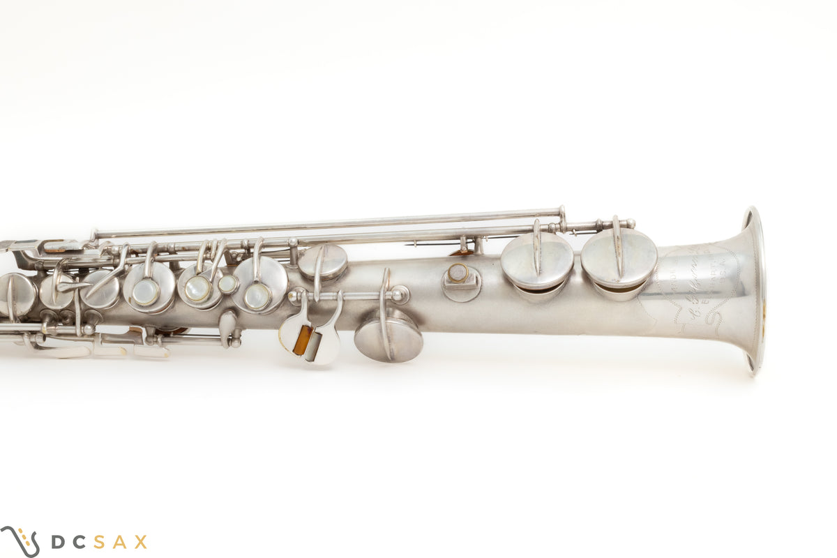 1927年製 C.G.コーン New Wonder II Chu Berry ソプラノサックス、銀メッキ仕上げ、整備済み