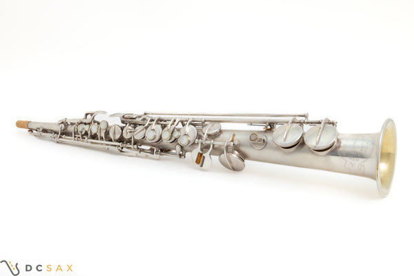 1927 Conn New Wonder II Chu Berry Soprano Saxophone, Silver Plated, Just Serviced