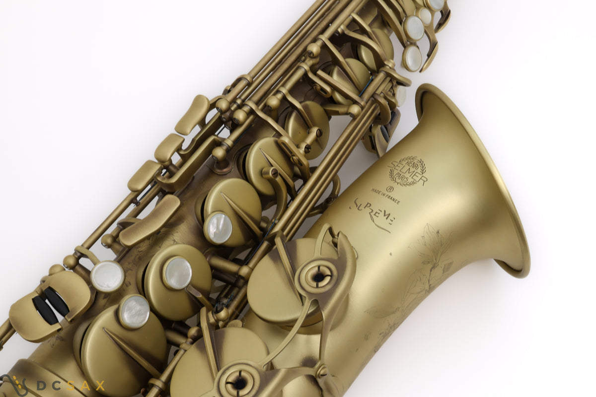 Selmer Supreme Alto Saxophone, Mint Condition, Antique Lacquer Finish, Video Demo