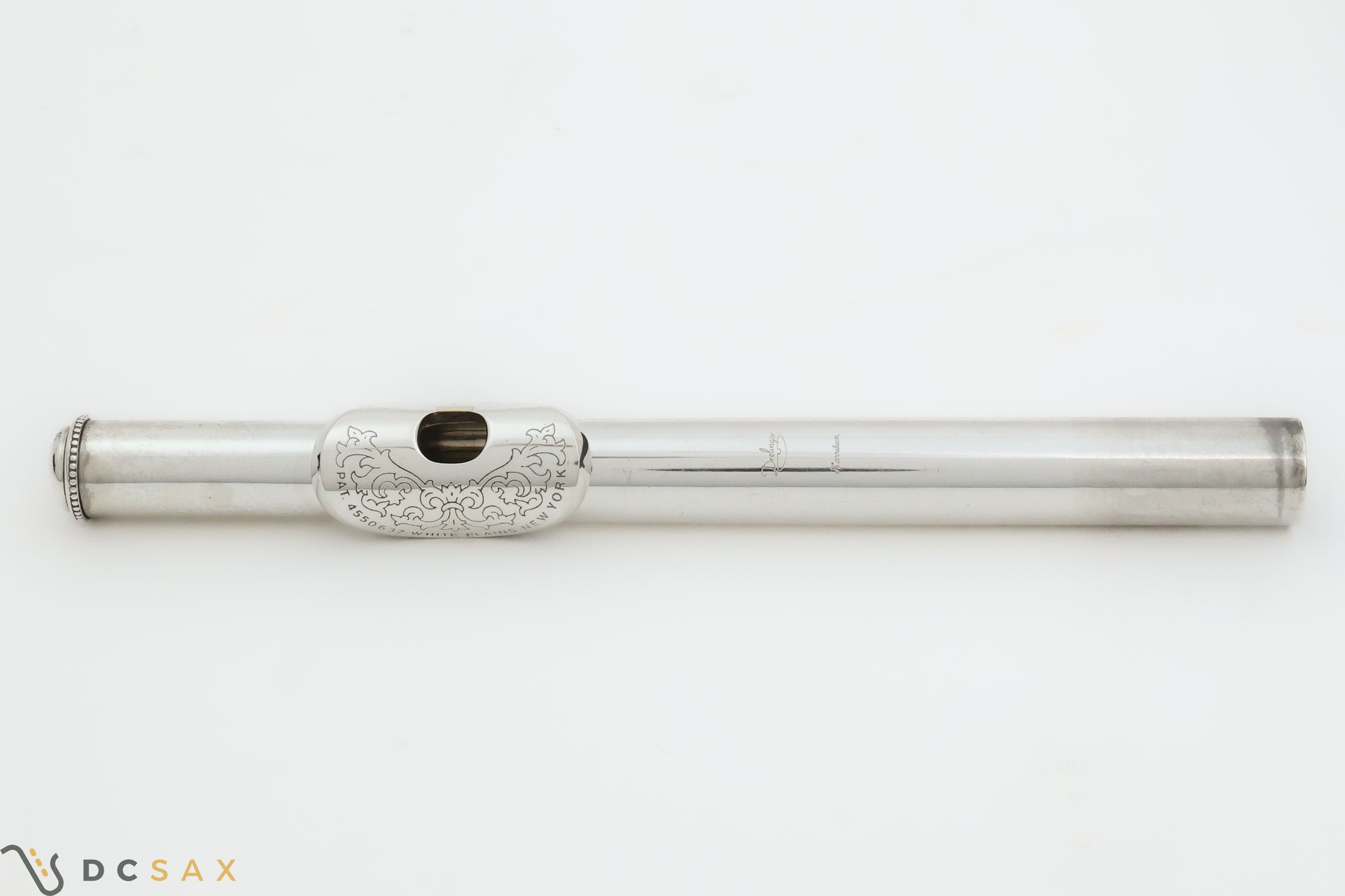 Drelinger Solid Silver Flute Headjoint, Gold Air Reed