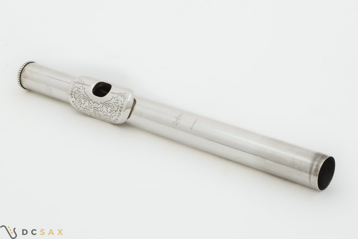 Drelinger Solid Silver Flute Headjoint, Gold Air Reed