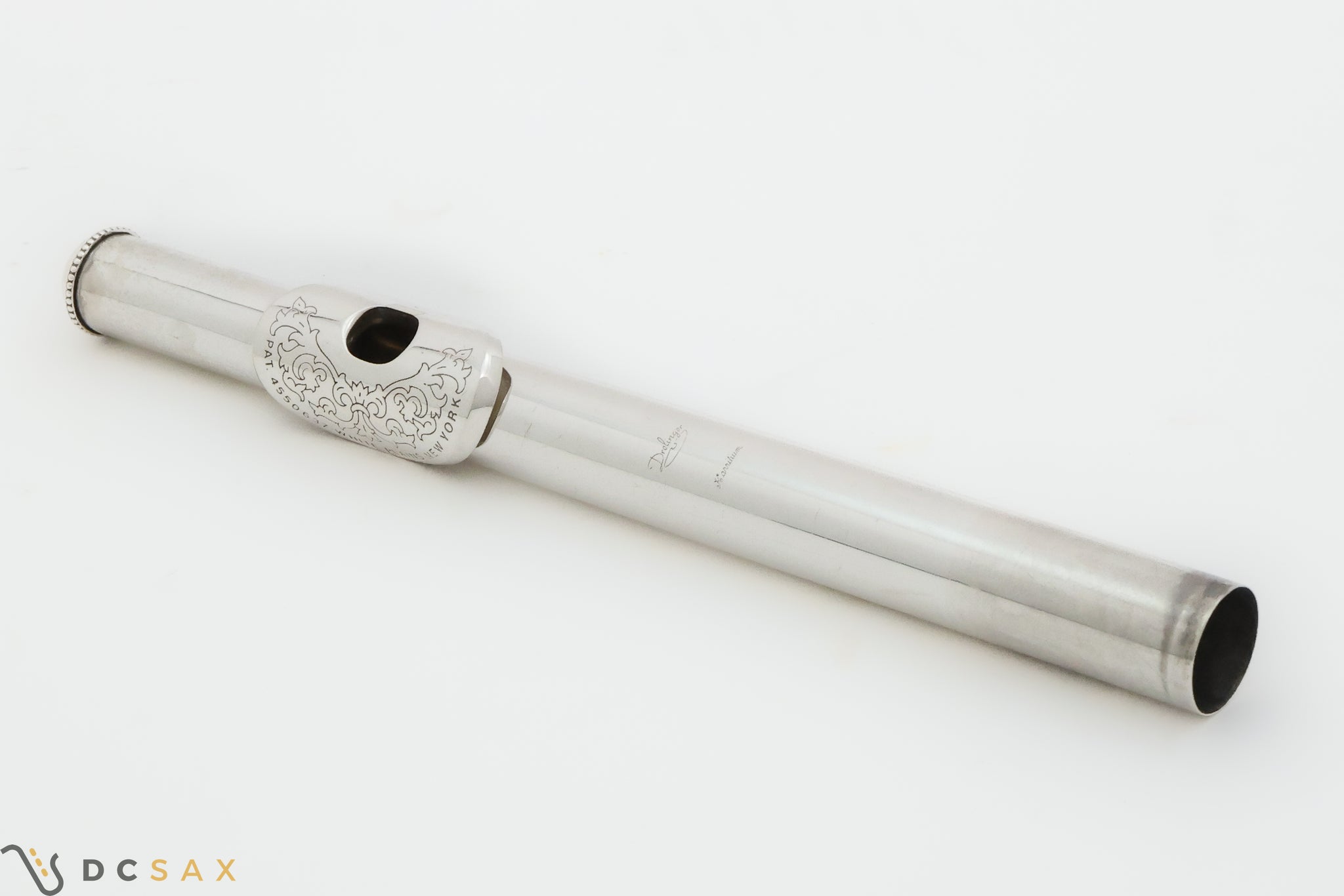 Drelinger Solid Silver Flute Headjoint, Gold Air Reed