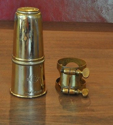 Vintage Selmer Tenor Saxophone Ligature and Cap from Mark VI Sax Oval Screws