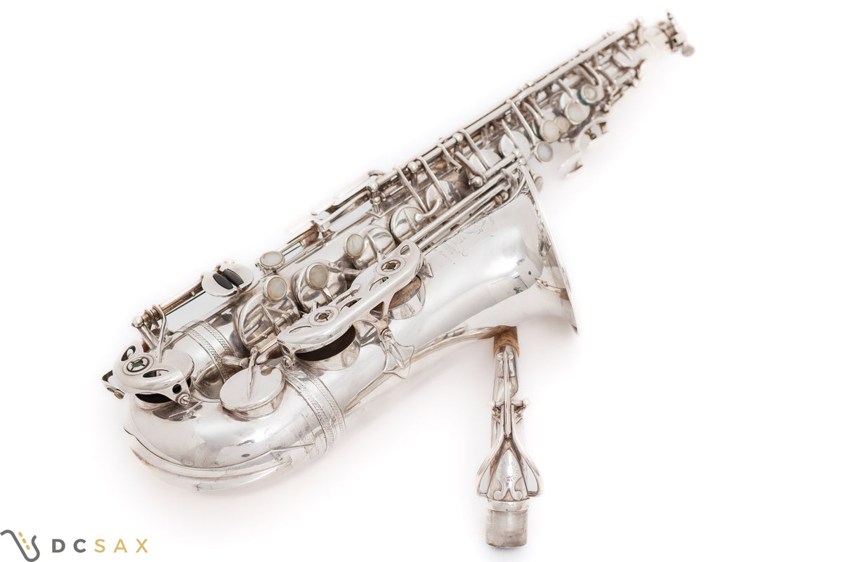 1940 29,xxx Selmer Balanced Action Alto Saxophone, Silver Plated, Video