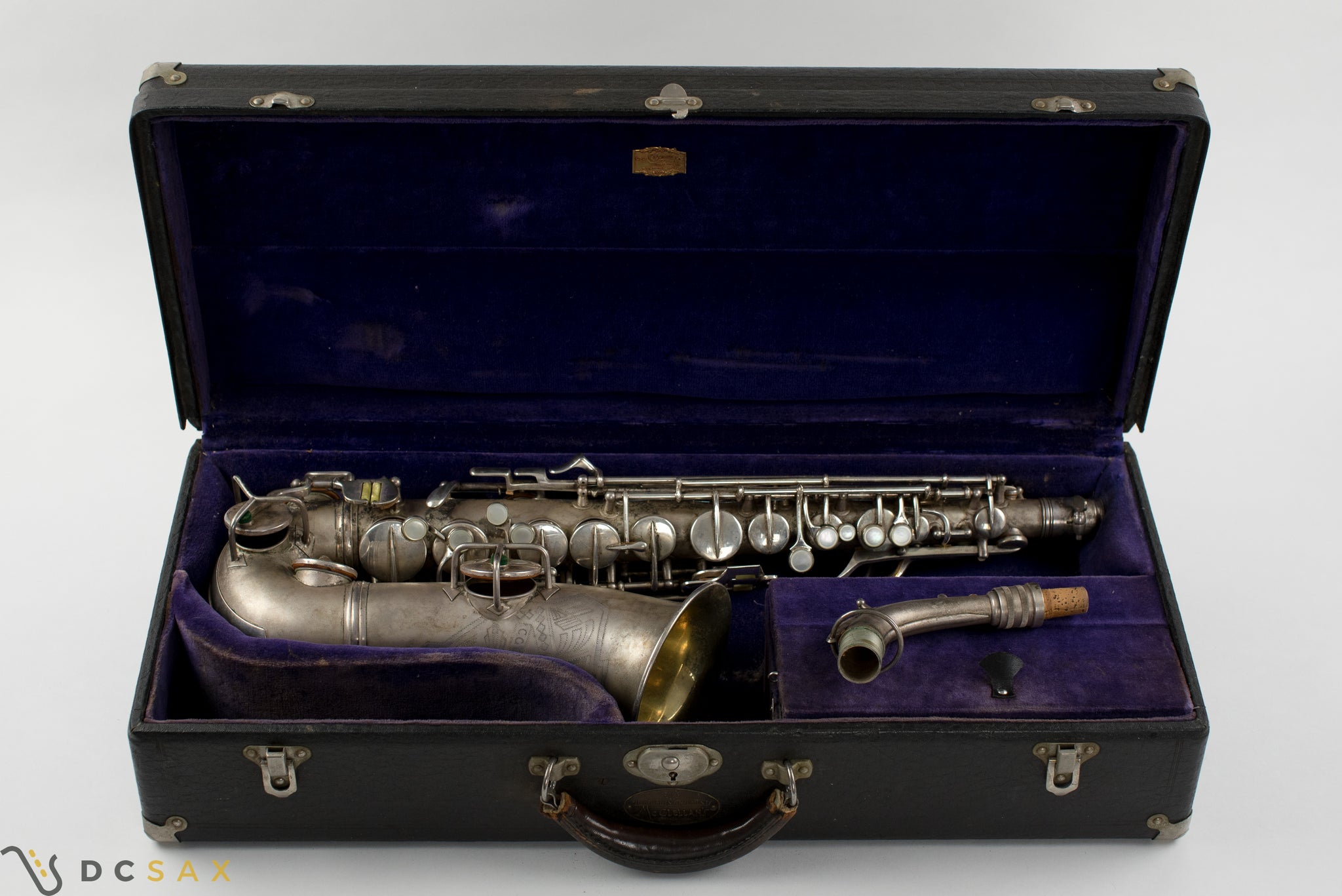 1931 244,xxx Conn 6M Transitional Alto Saxophone, Silver Plated, Gold Bell