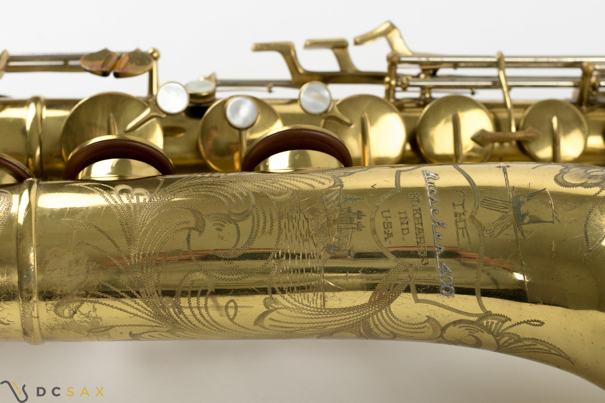 1948 Buescher 400 Top Hat and Cane Tenor Saxophone, 97% Original Lacquer