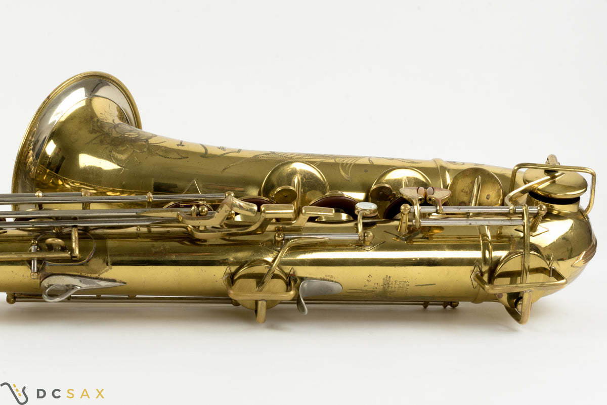 1948년식 부셔(Buescher) 400 탑 햇 앤 케인(Top Hat and Cane) 테너 색소폰, 오리지널 래커 97% 유지