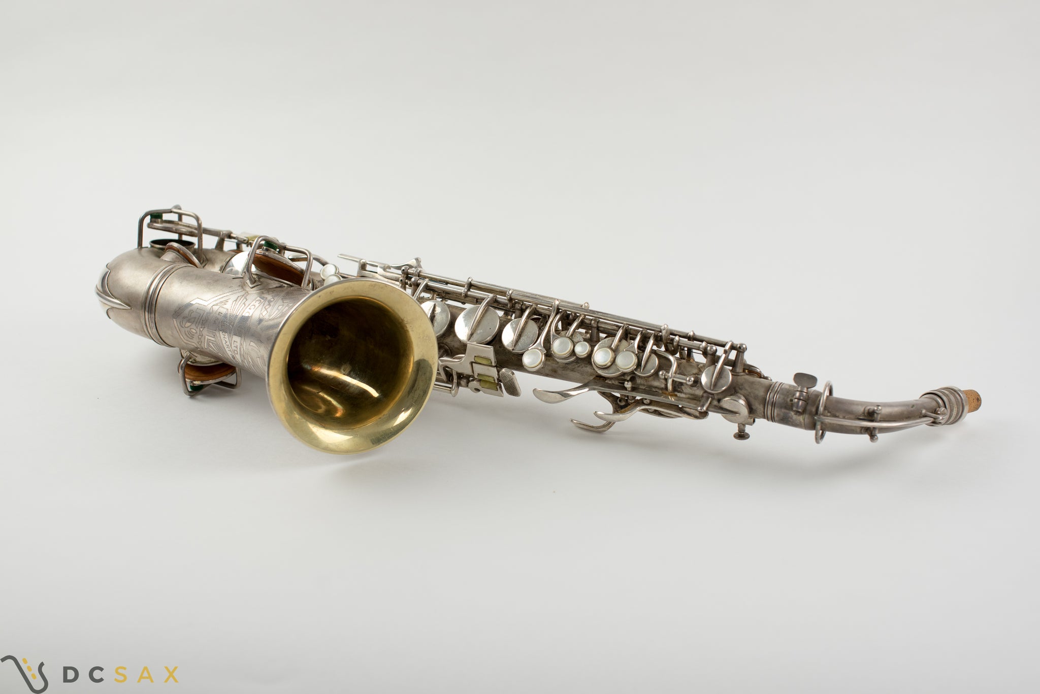 1931 244,xxx Conn 6M Transitional Alto Saxophone, Silver Plated, Gold Bell