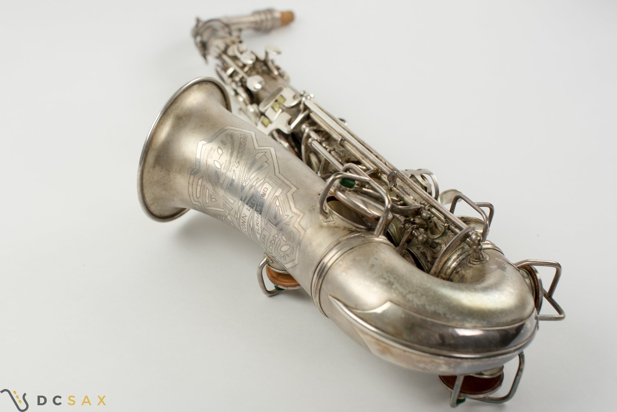 1931 244,xxx Conn 6M Transitional Alto Saxophone, Silver Plated, Gold Bell