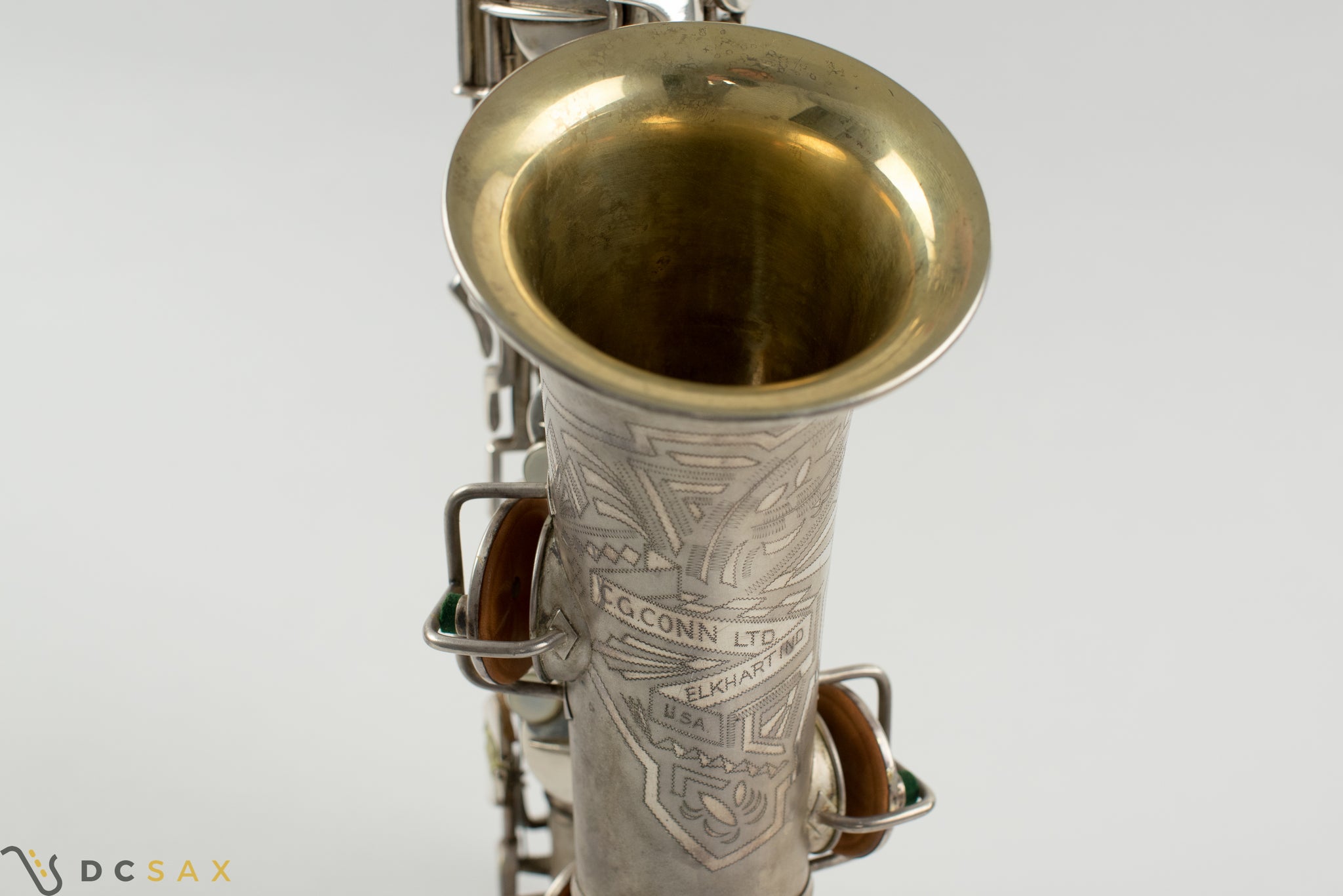 1931 244,xxx Conn 6M Transitional Alto Saxophone, Silver Plated, Gold Bell
