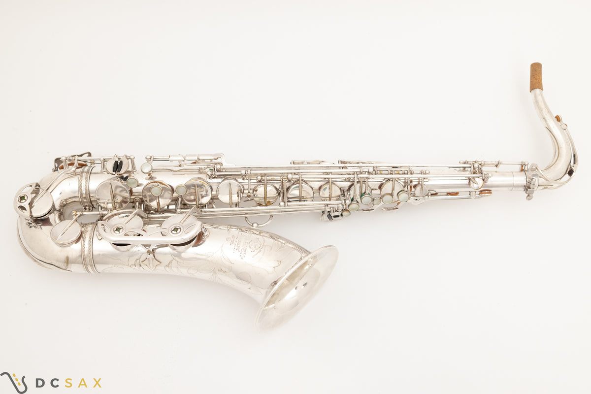 1960년 86,xxx대 셀머 Mark VI 테너 색소폰, 실버 플레이트, 브레커 시리얼 번호, 영상 포함
